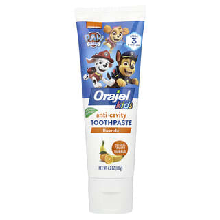 Orajel, Kids, Paw Patrol Anticavity Fluoride Toothpaste, 2-10 Years, Natural Fruity Bubble, 4.2 oz (119 g)