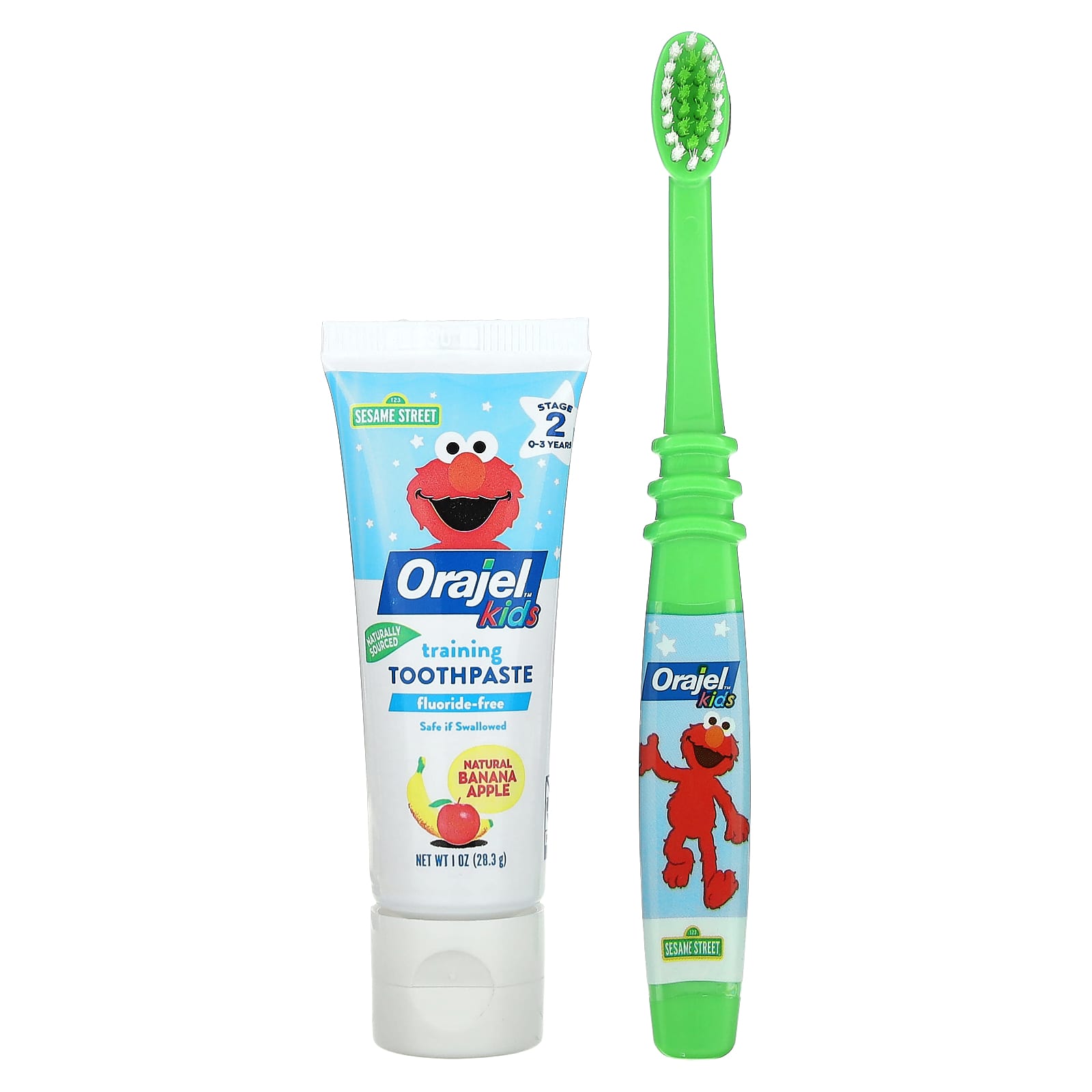 Orajel, Kids, Elmo Training Toothpaste & Toothbrush, Fluoride-Free ...