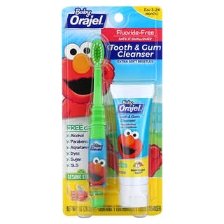 Orajel, очищающее средство для зубов и десен Elmo, без фторида, для детей в возрасте от 3 до 24 месяцев, смесь банана и яблока, 28,3 г (1 унция)