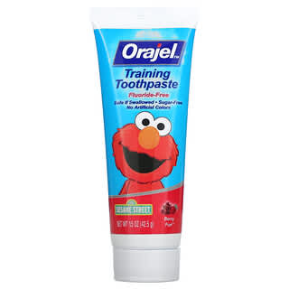 Orajel, エルモの歯磨きトレーニング用歯磨き粉、フッ化物不使用、3か月～4歳のお子様向け、Berry Fun（ベリーファン）、42.5g（1.5オンス）