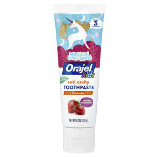 Orajel, Kids, Mermaid Anticavity Fluoride Toothpaste, 2-10 Years, Natural Very Berry Strawberry, 4.2 oz (119 g)