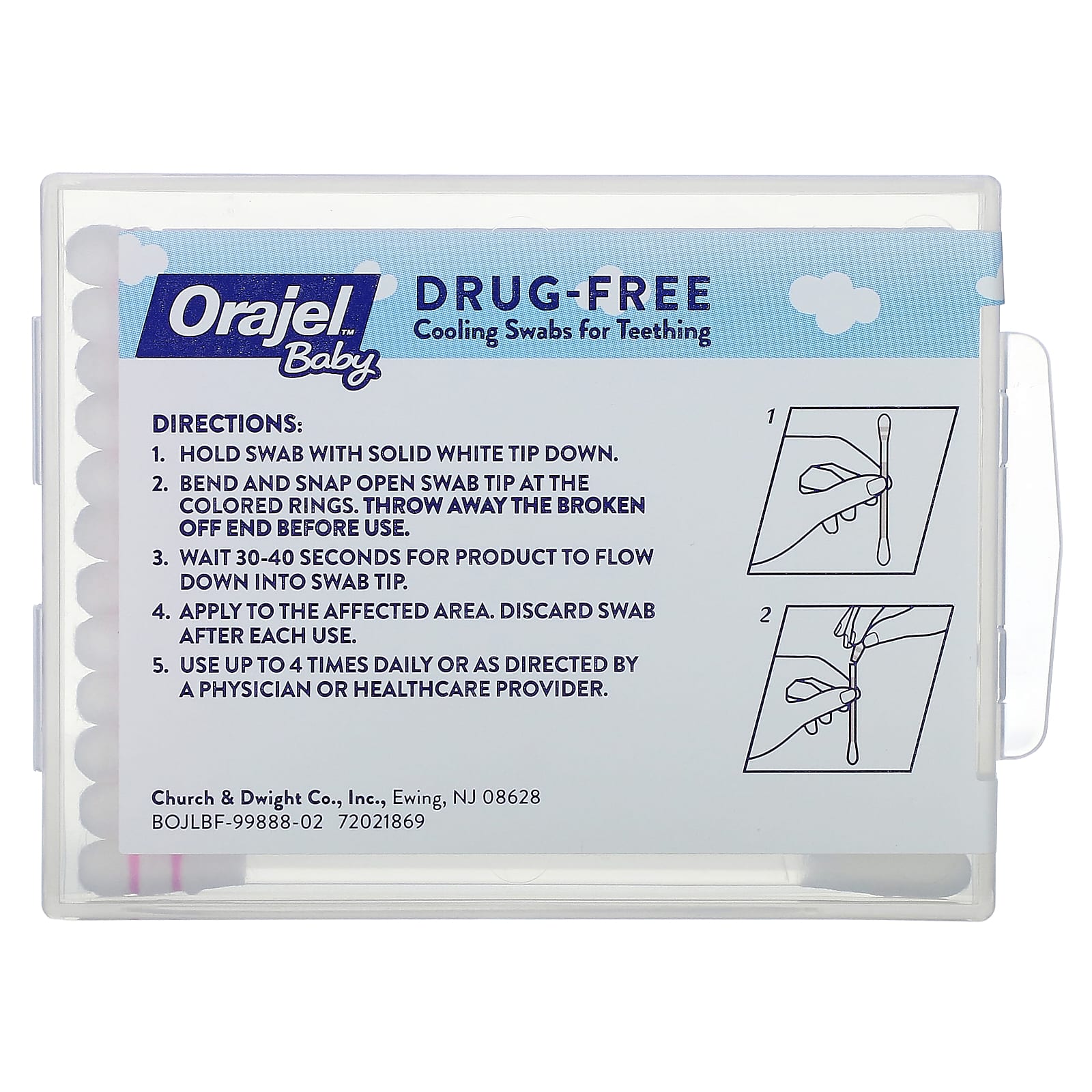 Orajel, Baby Daytime Cooling Swabs for Teething, 0+ Years, 12 Unit Dose