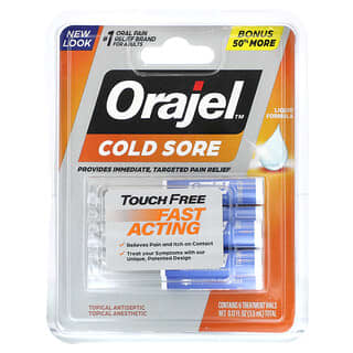Orajel, タッチフリー 口唇ヘルペス、治療バイアル6個、3.5ml（0.12液量オンス）