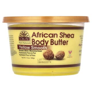 Okay Pure Naturals, Масло для тела африканского ши, гладкое желтое, 368 г (13 унций)