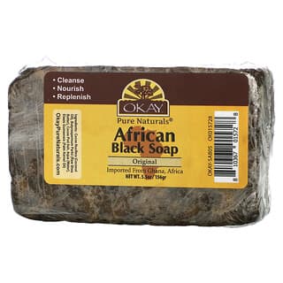 Okay Pure Naturals, 非洲黑塊皂，原味，5.5 盎司（156 克）