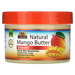 Okay Pure Naturals, Натуральное масло манго, гладкое, 198 г (7 унций)