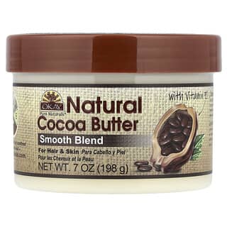 Okay Pure Naturals, Burro di cacao naturale, liscio, 198 g