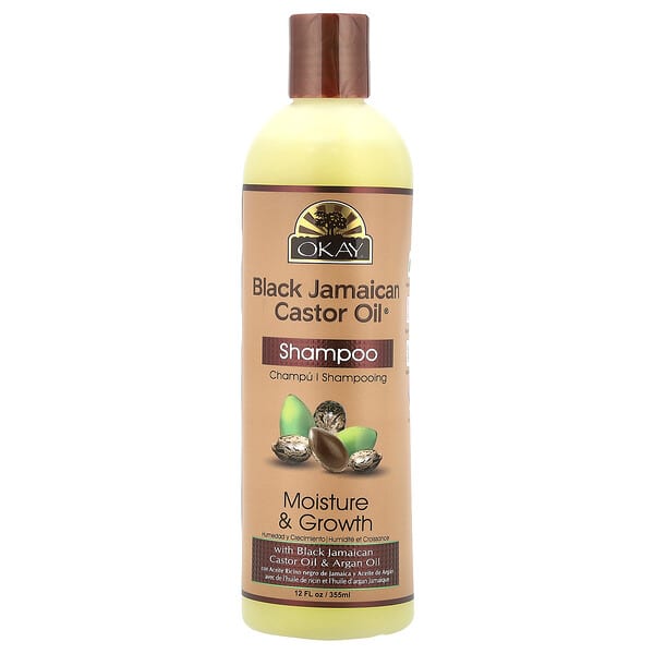 Okay Pure Naturals, Black Jamaican Castor Oil，牙買加黑蓖麻油洗髮露，12 液量盎司（355 毫升）