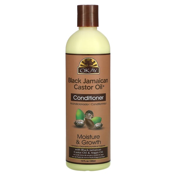 Okay Pure Naturals, Black Jamaican Castor Oil，牙買加黑蓖麻油護髮素，12 液量盎司（355 毫升）