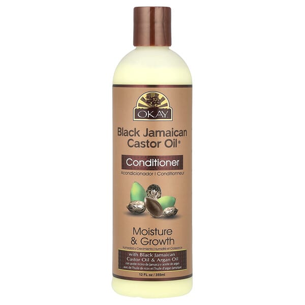 Okay Pure Naturals, Black Jamaican Castor Oil，牙買加黑蓖麻油護髮素，12 液量盎司（355 毫升）