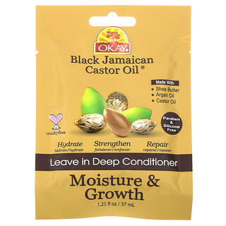 Okay Pure Naturals, Huile de ricin noire jamaïcaine, Après-shampooing sans rinçage, 37 ml