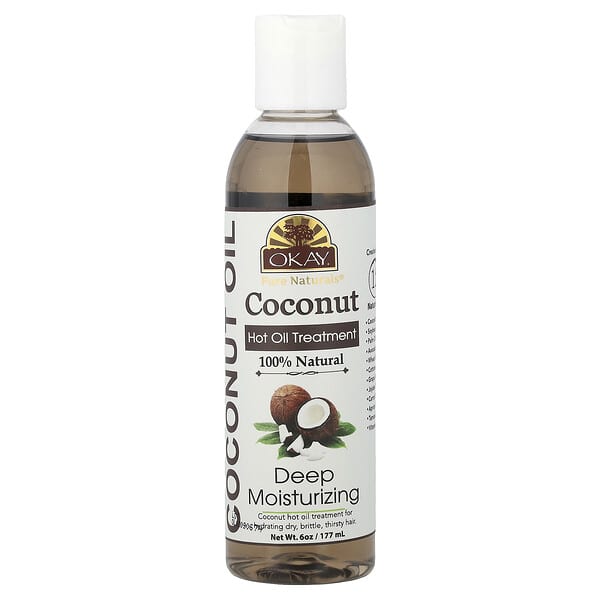 Okay Pure Naturals, 코코넛, 핫 오일 트리트먼트, 딥 모이스처라이징, 177ml(6oz)