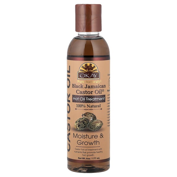 Okay Pure Naturals, 블랙 자메이카 캐스터오일, 핫 오일 트리트먼트, 177ml(6oz)