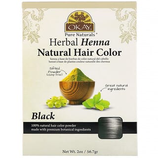 Okay Pure Naturals, Herbal Henna Natural Hair Color, Black, 2 oz (56.7 g)