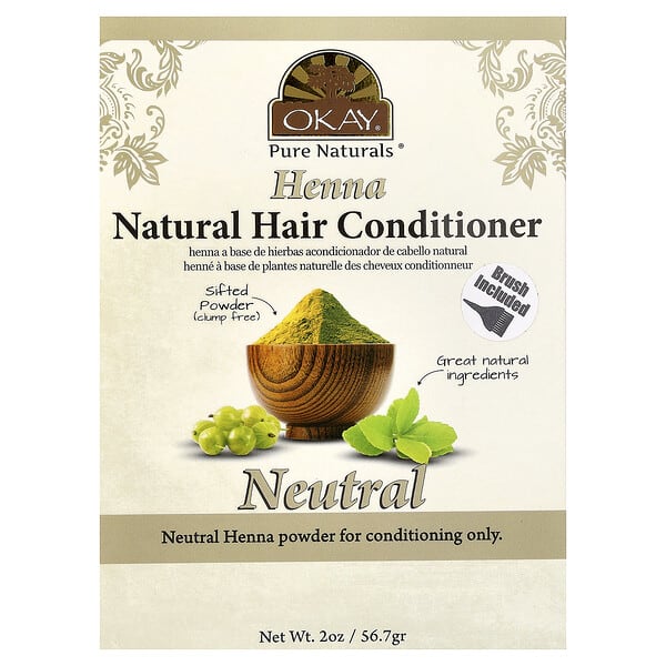 Okay Pure Naturals, Henna, 천연 헤어 컨디셔너, 뉴트럴, 56.7g(2oz)
