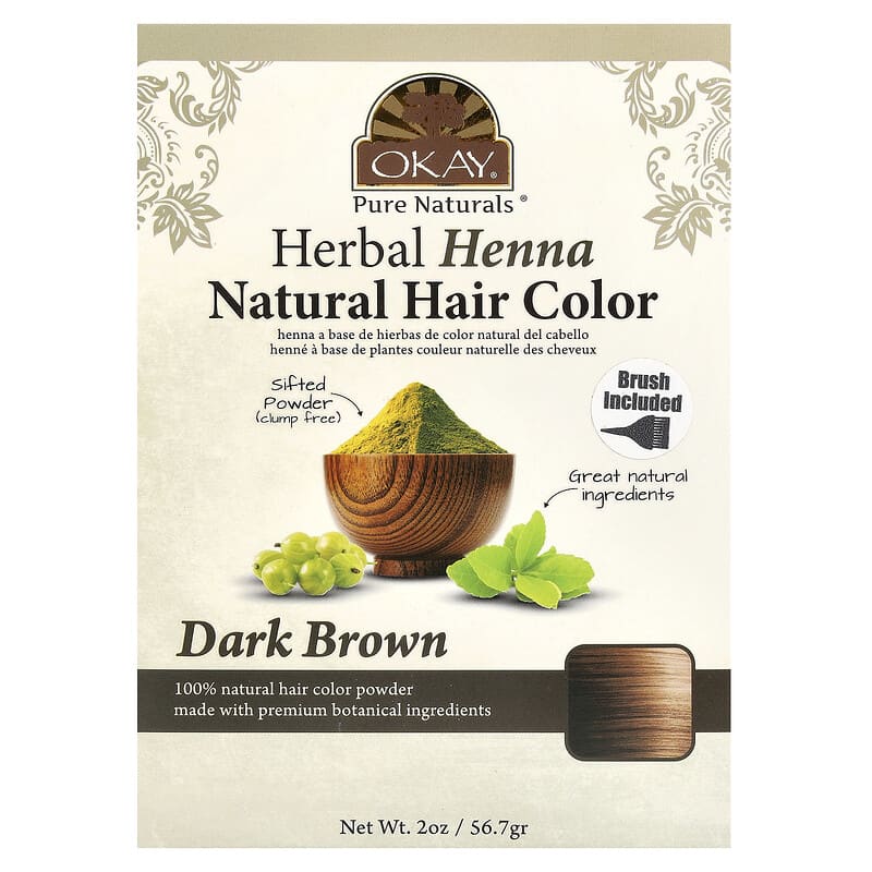 Herbal Henna Natural Hair Color, Dark Brown, 2 oz (56.7 g)