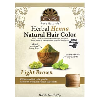 Okay Pure Naturals, Herbal Henna Natural Hair Color, Light Brown,  2 oz (56.7 g)