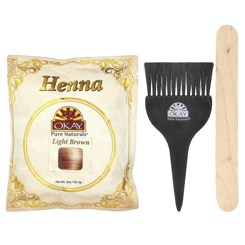 ハーバルヘナナチュラルヘアカラー、ライトブラウン、56.7g（2oz）