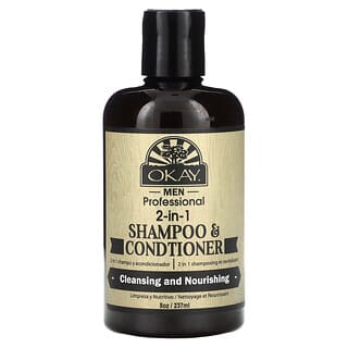 Okay Pure Naturals, Condicionador e Shampoo Profissional 2 em 1 Masculino, 237 ml (8 oz)