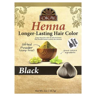Okay Pure Naturals, Henna, Longer-Lasting Hair Color, Black , 2 oz (56.7 g)