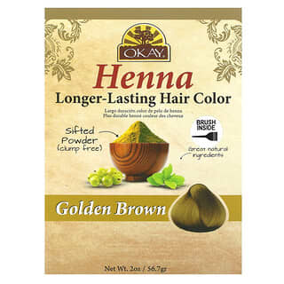 Okay Pure Naturals, Henna, Tinte para el cabello de larga duración, Castaño dorado`` 56,7 g (2 oz)