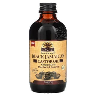 Okay Pure Naturals, Черное ямайское касторовое масло, оригинальное темное, 118 мл (4 жидк. Унции)