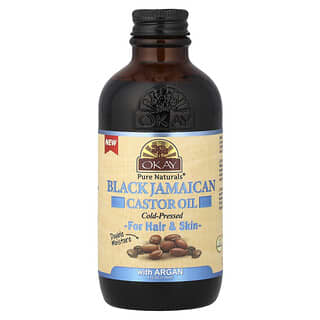 Okay Pure Naturals, 牙買加黑蓖麻油和摩洛哥堅果，原始黑，4 液量盎司（118 毫升）