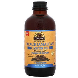 Okay Pure Naturals, Óleo de Rícino Jamaicano Preto, Escuro Original, 118 ml (4 fl oz)