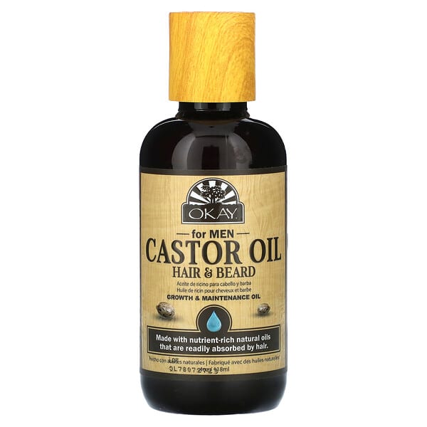 Okay Pure Naturals, For Men, Castor Oil, Hair &amp; Beard, 4 oz (118 ml)