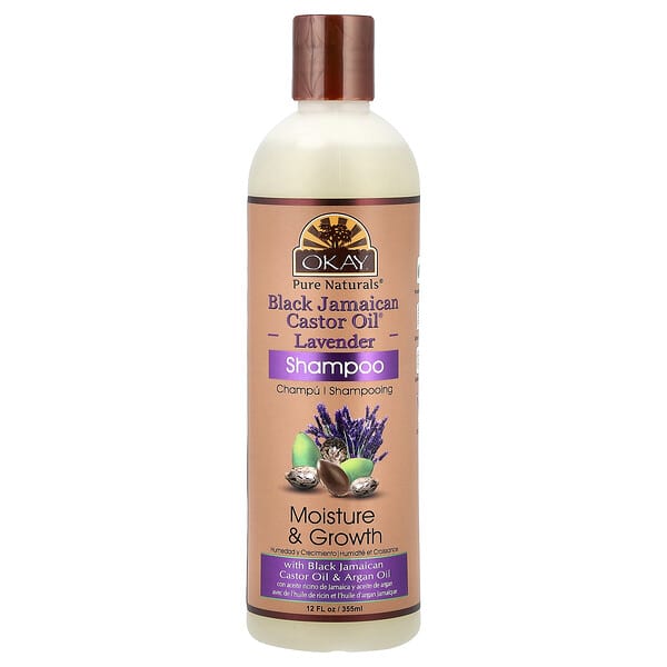 Okay Pure Naturals, 블랙 자메이카 캐스터오일®, 샴푸, 라벤더, 355ml(12fl oz)
