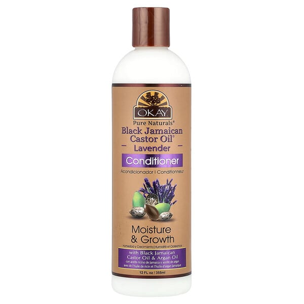 Okay Pure Naturals, 블랙 자메이카 캐스터오일, 컨디셔너, 라벤더, 355ml(12fl oz)