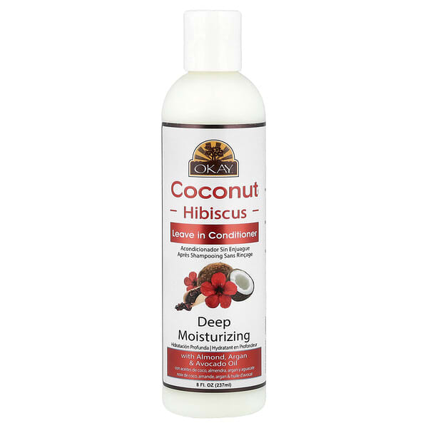 Okay Pure Naturals, 딥 모이스처라이징 리브 인 컨디셔너, 코코넛 히비스커스, 237ml(8fl oz)