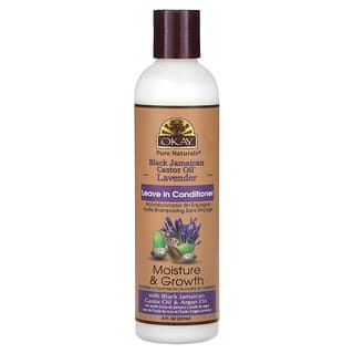 Okay Pure Naturals, Huile de ricin noire jamaïcaine, Après-shampooing sans rinçage, Lavande, 237 ml
