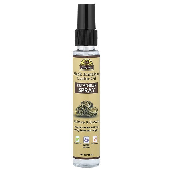 Okay Pure Naturals, 블랙 자메이카 캐스터오일, 디탱글러 스프레이, 59ml(2fl oz)