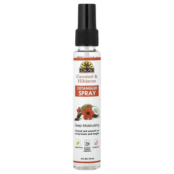 Okay Pure Naturals, 디탱글러 스프레이, 코코넛 및 히비스커스, 59ml(2fl oz)