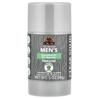 Okay Pure Naturals, Men's Aluminum Free Deodorant, Clear Solid, Fresh, 3 oz (85 g)
