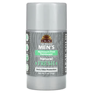 Okay Pure Naturals, Deodorante per uomo, senza alluminio, fresco, 85 g