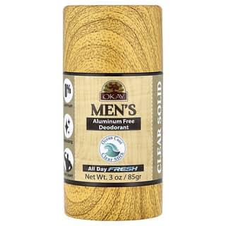 Okay Pure Naturals, Men's Aluminum Free Deodorant, Clear Solid, Fresh, 3 oz (85 g)
