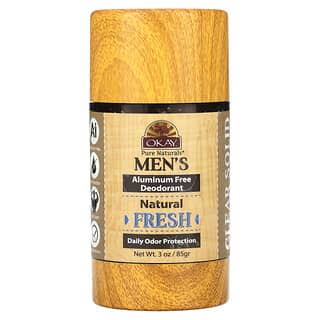 Okay Pure Naturals, Desodorante para hombres sin aluminio, Frescura natural, 85 g (3 oz)