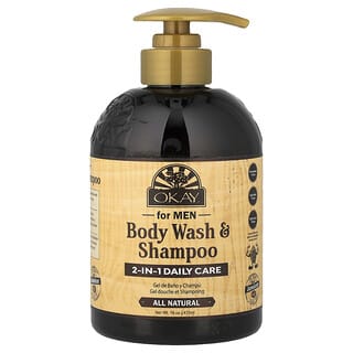 Okay Pure Naturals, Jabón líquido y champú corporal para hombres`` 473 ml (16 oz)