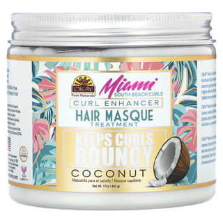 Okay Pure Naturals, Miami South Beach Curls, Curl Enhancer Hair Masque Treatment, Coconut, 17 oz (482 g)