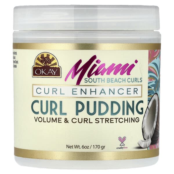 Okay Pure Naturals, 마이애미 사우스 비치 컬, 컬 푸딩, 코코넛, 170g(6oz)