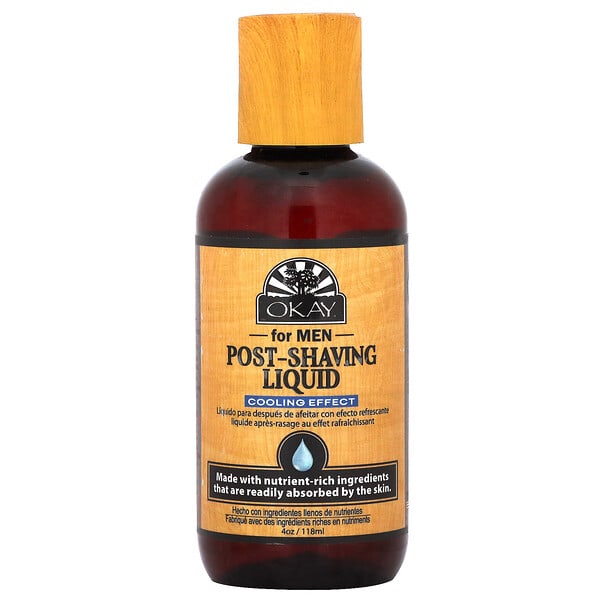 Okay Pure Naturals, PostShaving Liquid For Men, Cooling Effect, 4 oz