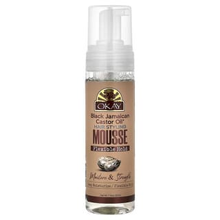 Okay Pure Naturals, Black Jamaican Castor Oil®, Mousse para peinar el cabello, Fijación extra, Para cabello rizado y ondulado, 221 ml (7,5 oz)