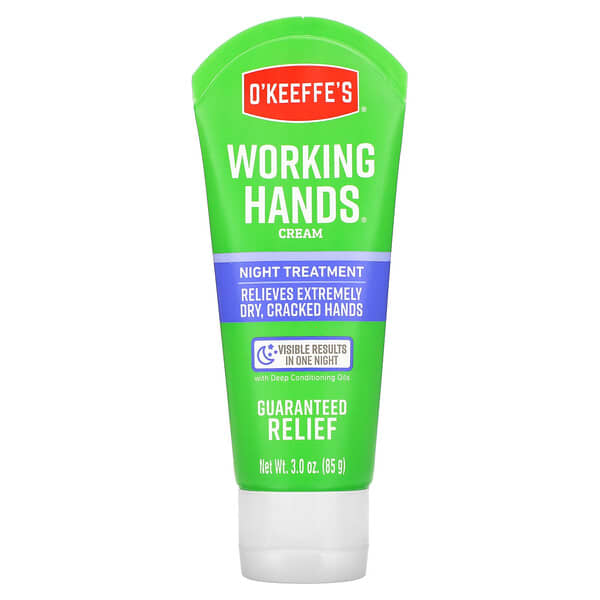 O'Keeffe's, Working Hands（ワーキングハンド）、ナイトトリートメント、ハンドクリーム、85g（3.0オンス）