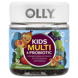 OLLY, Kids Multi & Probiotic Gummies, Yum Berry Punch, 70 Gummies