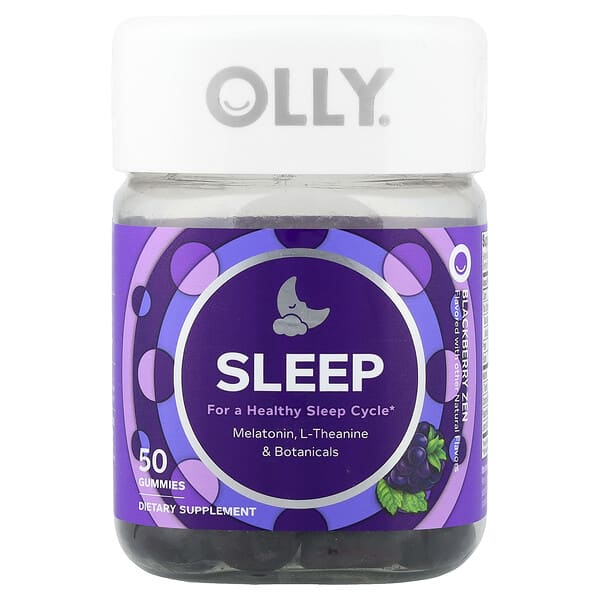 OLLY, 睡眠幫助軟糖，黑莓味，50 粒軟糖