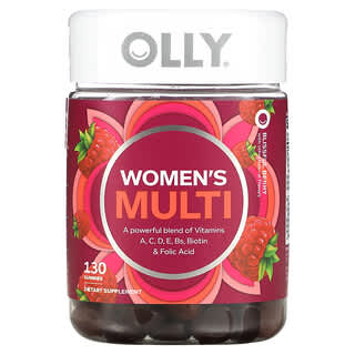 OLLY‏, תוסף תזונה לנשים Women's Multi, בטעם פירות יער מענג, 130 סוכריות גומי