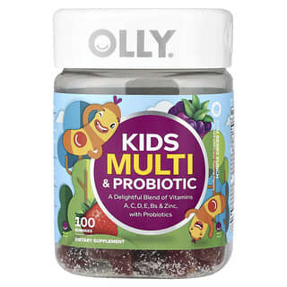OLLY, Kids Multi + 益生菌，美味浆果果汁味，100 粒软糖