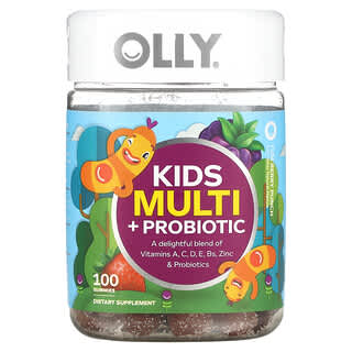 OLLY, Suplemento multivitamínico y probiótico para niños, Yum Berry Punch`` 100 gomitas